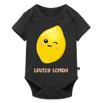 Loving lemon - Baby Premium short-sleeve bodysuit - black - Front