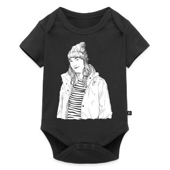 Mer du Nord Mme Nerd Idée cadeau typique - Body à manches courtes Premium Bébé - noir - Devant