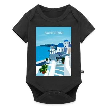 SAntorini, Griechenland - Baby Premium Kurzarmbody - Schwarz - Vorne