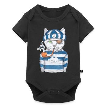 Ahoi Seemann Kater - Baby Premium Kurzarmbody - Schwarz - Vorne