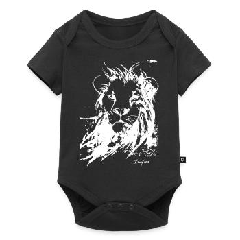 Lion Animal Portrait White Design Lion Head King fun - Baby Premium short-sleeve bodysuit - black - Front