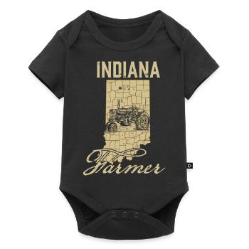 Indiana Farmer Tractor Lover Carte d’État Farming Loc - Body à manches courtes Premium Bébé - noir - Devant