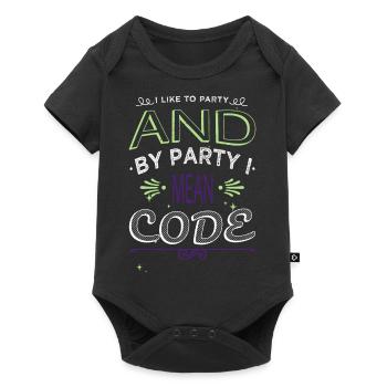 programming computer scientist happy - Baby Premium Kurzarmbody - Schwarz - Vorne