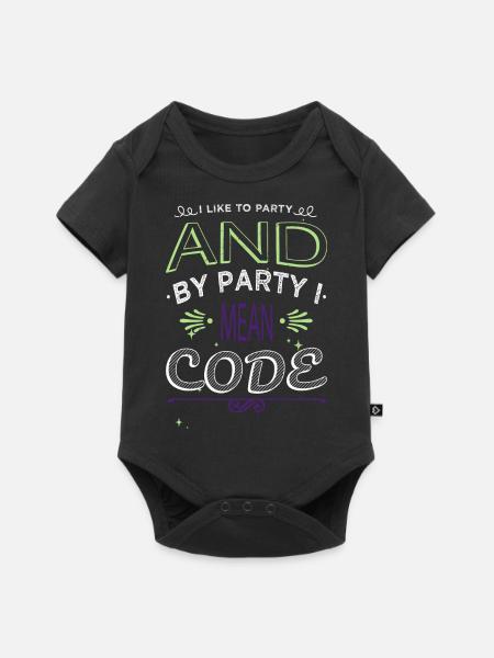 programming computer scientist happy - Baby Premium Kurzarmbody - Schwarz