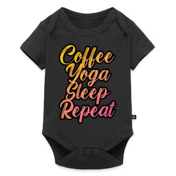 Coffee yoga sleep repeat - Baby Premium short-sleeve bodysuit - black - Front