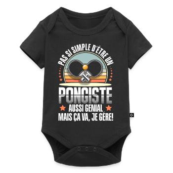 tennis de table - Body à manches courtes Premium Bébé - noir - Devant