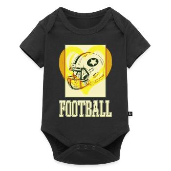 American Football Helmet Football Helmet Sports Heart - Baby Premium short-sleeve bodysuit - black - Front