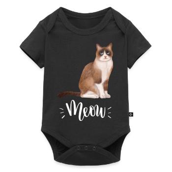 Mignon Kawaii drôle de chat disant miaulement - Body à manches courtes Premium Bébé - noir - Devant