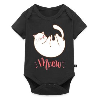 Mignon Kawaii drôle de chat disant miaulement - Body à manches courtes Premium Bébé - noir - Devant