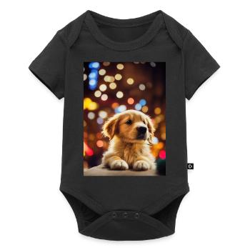 Chiot de Noël - Body à manches courtes Premium Bébé - noir - Devant
