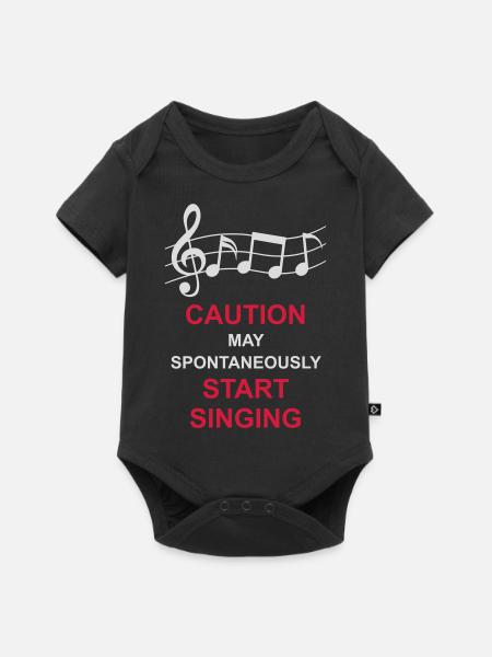 may spontaneously start singing - Baby Premium Kurzarmbody - Schwarz