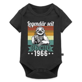 Sloth Legendary since December 1966 birthday - Baby Premium short-sleeve bodysuit - black - Front