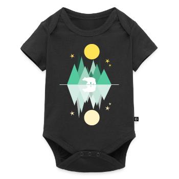 Ours polaire, nuit, hiver - Body à manches courtes Premium Bébé - noir - Devant