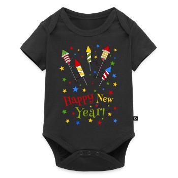 Bonne année Feux d’artifice Fête du Nouvel An Nouvel An - Body à manches courtes Premium Bébé - noir - Devant