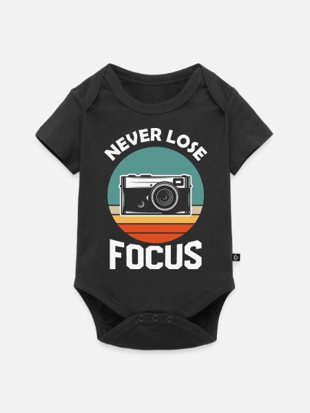 Never Loose Focus - Baby Premium Kurzarmbody - Schwarz