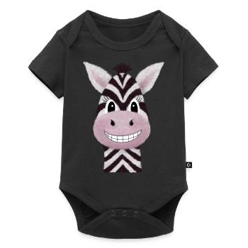 Süßes Zebra - Baby Premium Kurzarmbody - Schwarz - Vorne