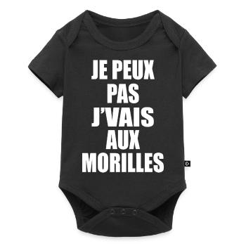 J’peux pas j’vais aux morilles - Body à manches courtes Premium Bébé - noir - Devant