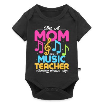 Je suis une maman et un professeur de musique Rien ne me fait peur St - Body à manches courtes Premium Bébé - noir - Devant