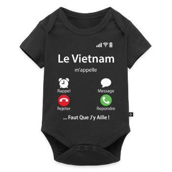 Le Vietnam M'appelle Faut Que J'y Aille Télé Écran - Body à manches courtes Premium Bébé - noir - Devant