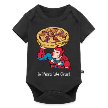 In pizza we crust - Baby Premium short-sleeve bodysuit - black - Front