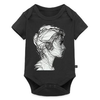 One line drawing woman - Baby Premium Kurzarmbody - Schwarz - Vorne