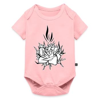 Fleur // Bougie // Illustration - Body à manches courtes Premium Bébé - rose - Devant