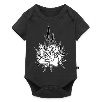 Flower // Candle // Illustration - Baby Premium short-sleeve bodysuit - black - Front