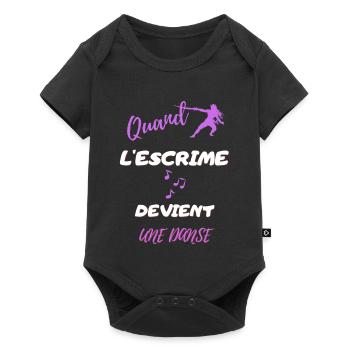 Quand l' escrime devient une danse - Body à manches courtes Premium Bébé - noir - Devant