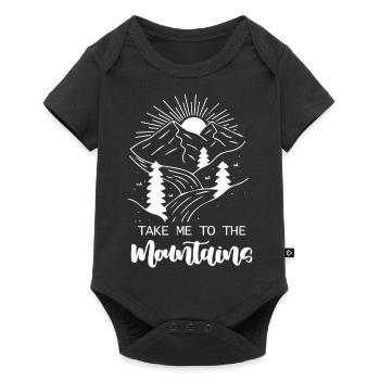 Mountains, Climbers, Nature, Adventure - Baby Premium short-sleeve bodysuit - black - Front