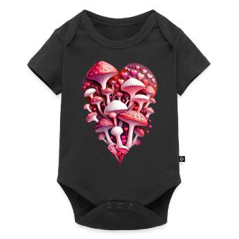 Cœur de champignons - Body à manches courtes Premium Bébé - noir - Devant