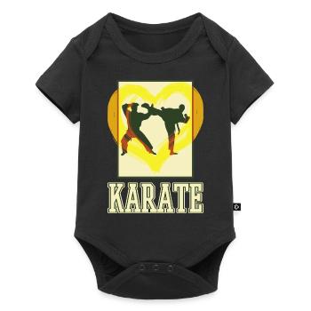Karaté, Karatéka, Arts martiaux, Combat, Cœur - Body à manches courtes Premium Bébé - noir - Devant