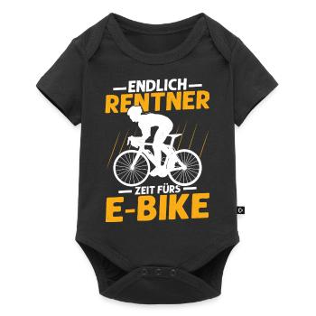Endlich Rentner Zeit fürs E-Bike Elektrofahrrad EB - Baby Premium Kurzarmbody - Schwarz - Vorne