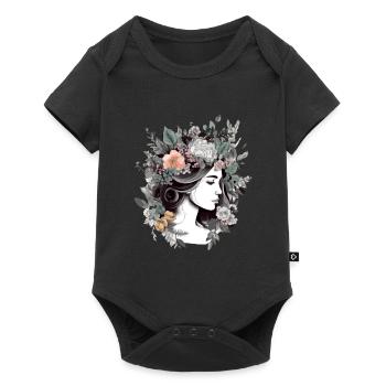 Flowery woman - Baby Premium short-sleeve bodysuit - black - Front