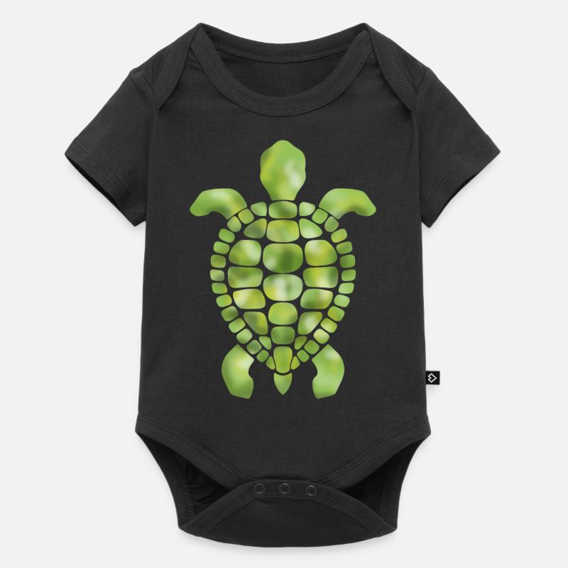Green turtle mosaic pattern - Baby Premium short-sleeve bodysuit - black