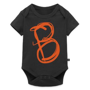 Orange B on black T-shirt - Baby Premium short-sleeve bodysuit - black - Front