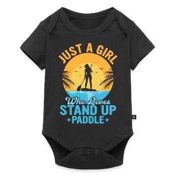 Just A Girl Who Loves Stand Up Paddle Stand Up Pad - Baby Premium Kurzarmbody - Schwarz - Vorne