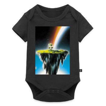 Flying Island Outer Space - Baby Premium Kurzarmbody - Schwarz - Vorne