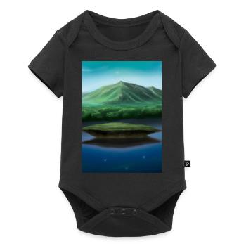 Flying Island Outer Space - Baby Premium Kurzarmbody - Schwarz - Vorne