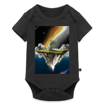 Flying Island Outer Space - Baby Premium Kurzarmbody - Schwarz - Vorne