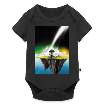 Flying Island Outer Space - Baby Premium Kurzarmbody - Schwarz - Vorne