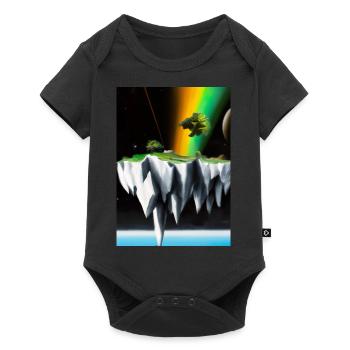 Flying Island Outer Space - Baby Premium Kurzarmbody - Schwarz - Vorne