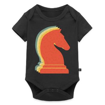 Schach Springer Vintage Retro - Baby Premium Kurzarmbody - Schwarz - Vorne