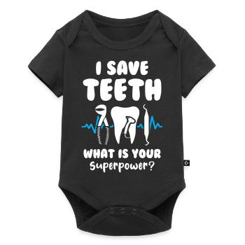 I save teeth What is your superpower Dentist - Baby Premium short-sleeve bodysuit - black - Front