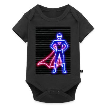 Superhelden Neon - Baby Premium Kurzarmbody - Schwarz - Vorne