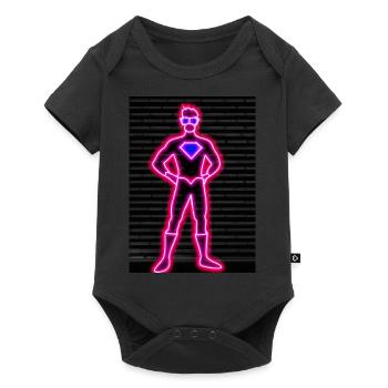 Superhelden Neon - Baby Premium Kurzarmbody - Schwarz - Vorne