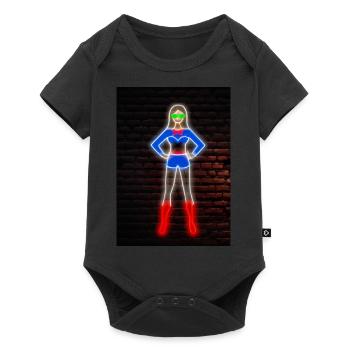 Superhelden Neon - Baby Premium Kurzarmbody - Schwarz - Vorne