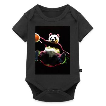 Basketball Dunk Panda - Baby Premium Kurzarmbody - Schwarz - Vorne