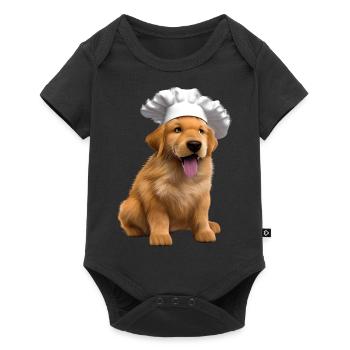 Golden Retriever Dogs Gastronom Puppy Cooking - Baby Premium short-sleeve bodysuit - black - Front