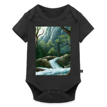 Forest River Wasserfall - Baby Premium Kurzarmbody - Schwarz - Vorne