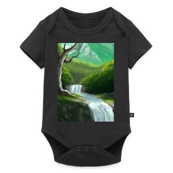 Forest River Wasserfall - Baby Premium Kurzarmbody - Schwarz - Vorne